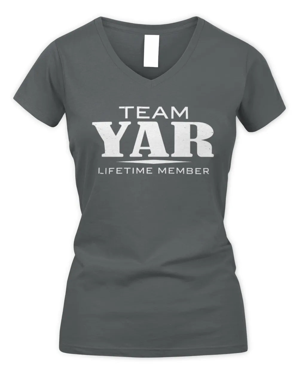 YAR BL62-K4-128 - Personalized “Team NAME Lifetime Member” - Women's V-Neck T-Shirt - Charcoal