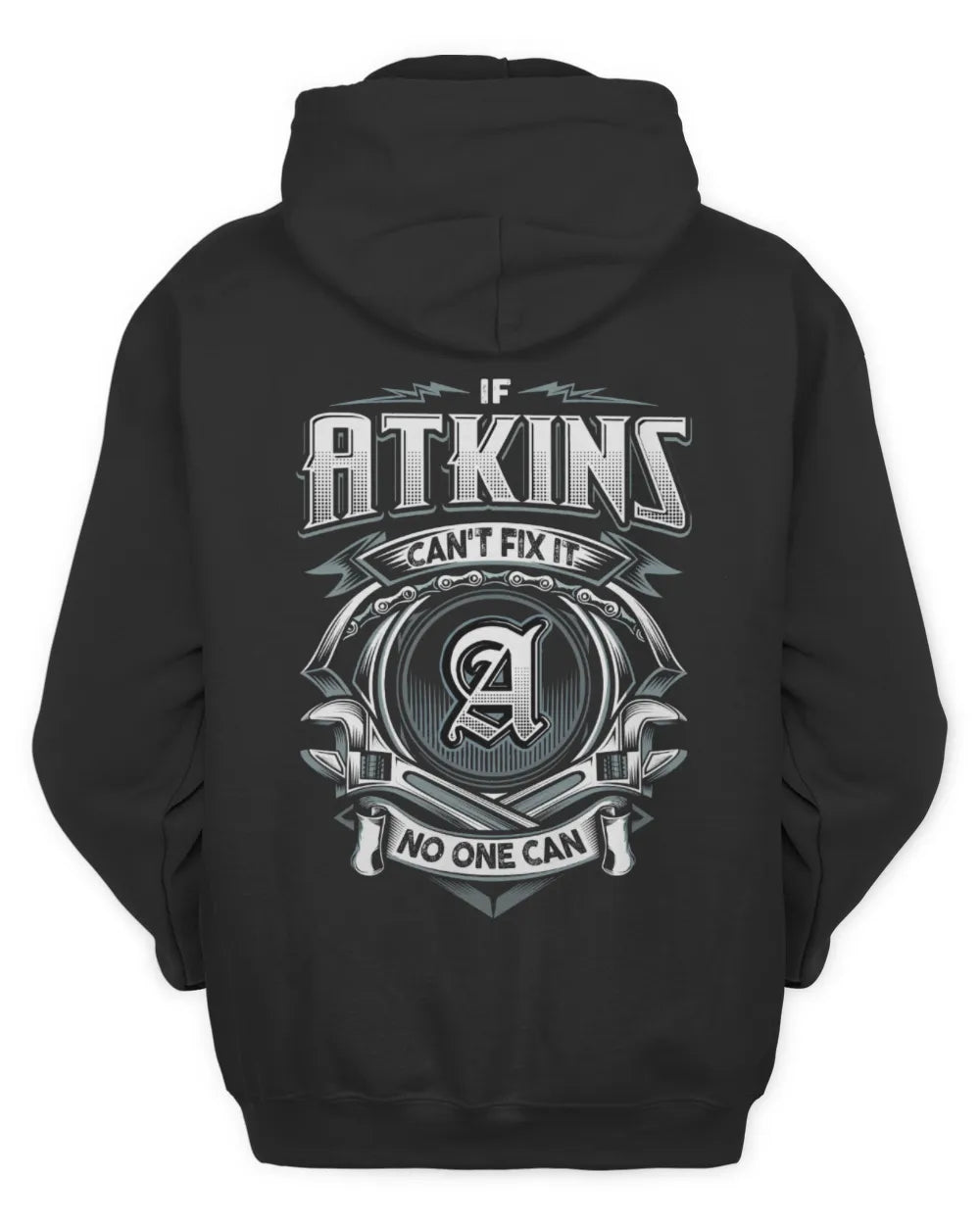 ATKINS AP81-K4-626 - Personalized Ahmed Quote Apparel “If Ahmed Can't Fix It, No One Can” - Unisex Hoodie - Black