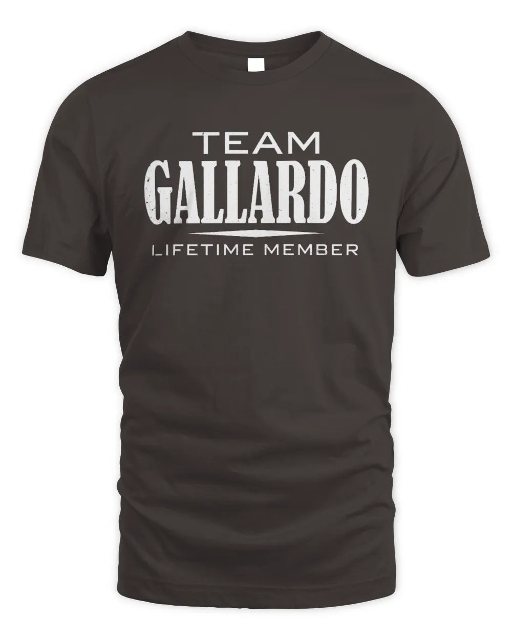 GALLARDO BL62-K4-128 - Personalized “Team NAME Lifetime Member” - Unisex Standard T-Shirt - Dark Chocolate