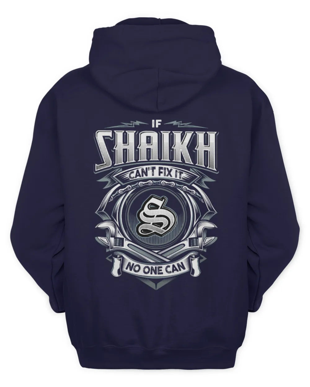 SHAIKH AP81-K4-626 - Personalized Ahmed Quote Apparel “If Ahmed Can't Fix It, No One Can” - Unisex Hoodie - Navy