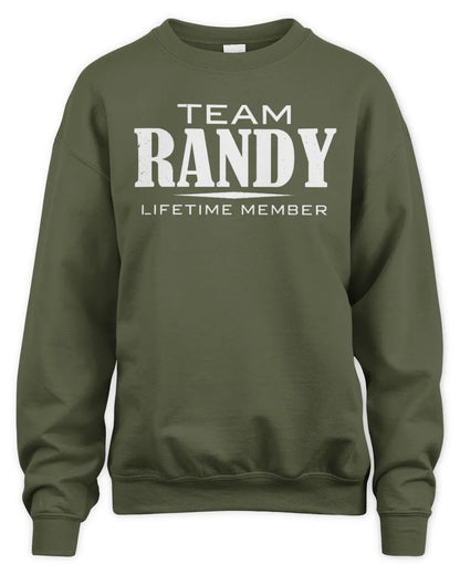 RANDY BL62-K4-128 - Personalized “Team NAME Lifetime Member” - Unisex Sweatshirt - Military Green
