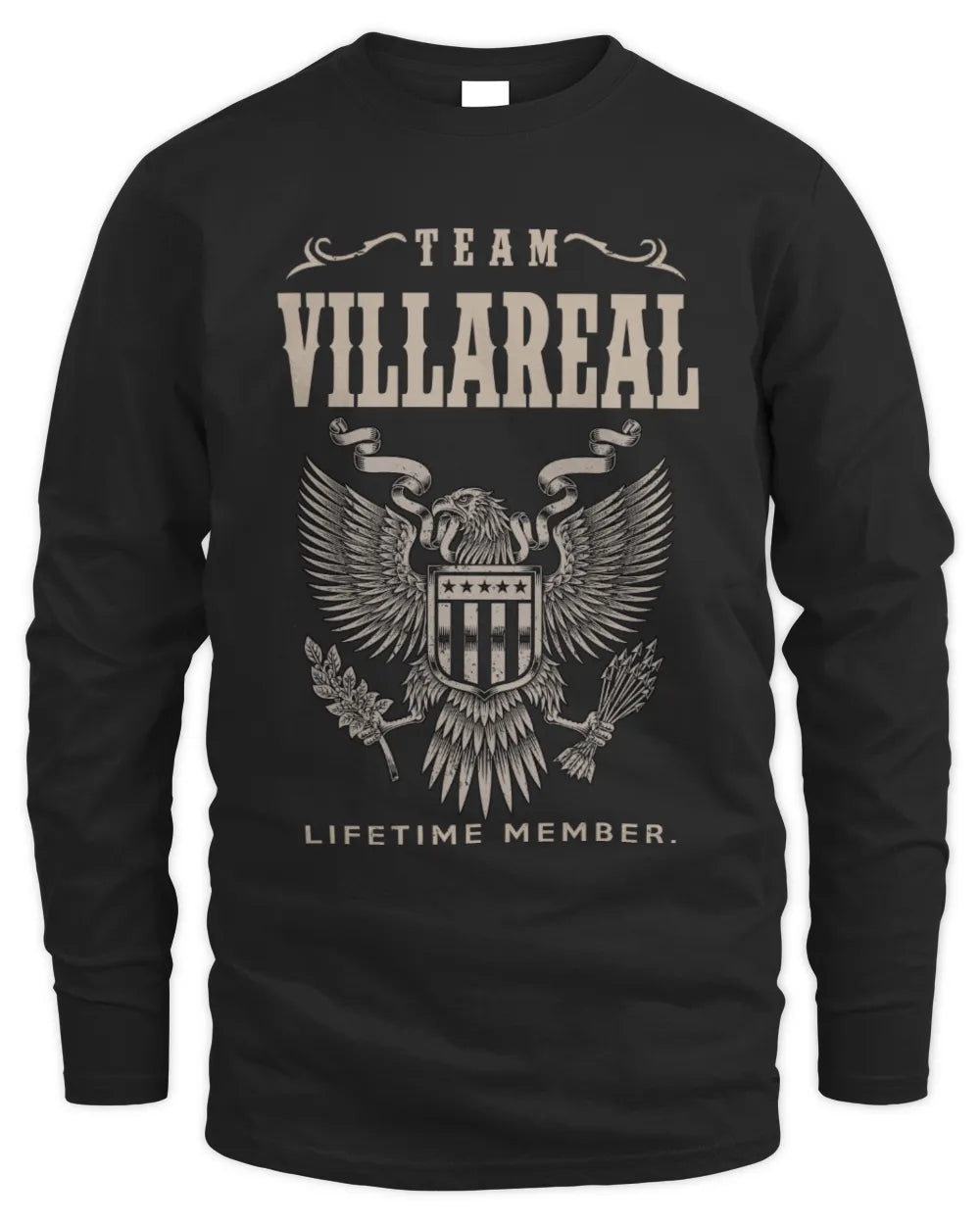 VILLAREAL TP06-K82 – Personalized Classic Style Apparel “Team NAME Lifetime Member” - Men's Long Sleeved T-Shirt - Black