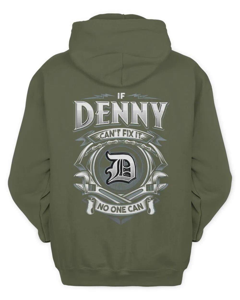 DENNY AP81-K4-626 - Personalized Ahmed Quote Apparel “If Ahmed Can't Fix It, No One Can” - Unisex Hoodie - Military Green