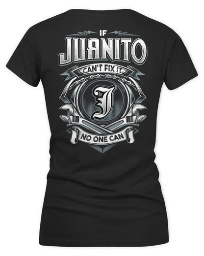 JUANITO AP81-K4-626 - Personalized Ahmed Quote Apparel “If Ahmed Can't Fix It, No One Can” - Women's V-Neck T-Shirt - Black