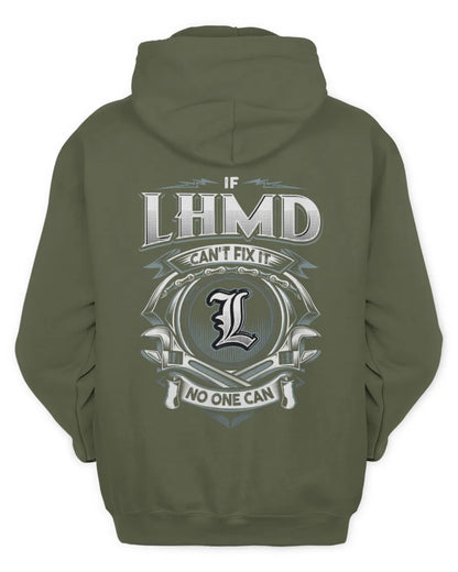 LHMD AP81-K4-626 - Personalized Ahmed Quote Apparel “If Ahmed Can't Fix It, No One Can” - Unisex Hoodie - Military Green