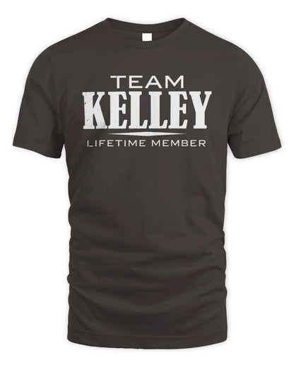KELLEY BL62-K4-128 - Personalized “Team NAME Lifetime Member” - Unisex Standard T-Shirt - Dark Chocolate