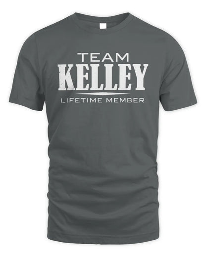 KELLEY BL62-K4-128 - Personalized “Team NAME Lifetime Member” - Unisex Standard T-Shirt - Charcoal