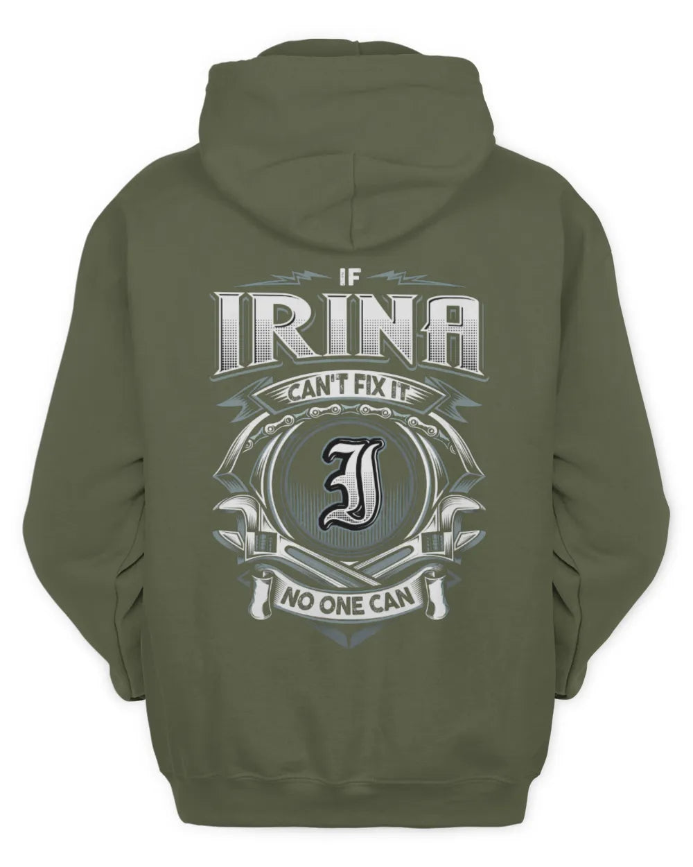 IRINA AP81-K4-626 - Personalized Ahmed Quote Apparel “If Ahmed Can't Fix It, No One Can” - Unisex Hoodie - Military Green