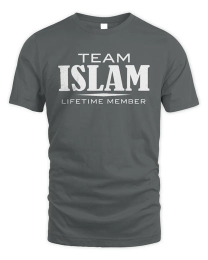 ISLAM BL62-K4-128 - Personalized “Team NAME Lifetime Member” - Unisex Standard T-Shirt - Charcoal