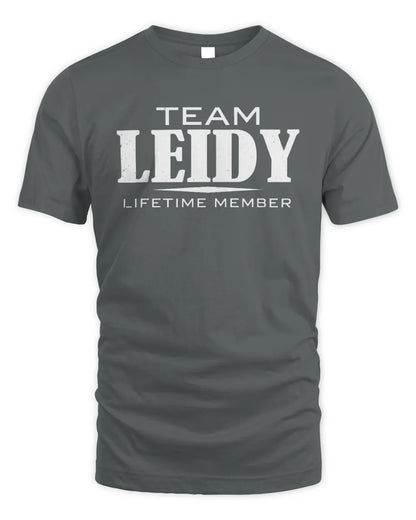 LEIDY BL62-K4-128 - Personalized “Team NAME Lifetime Member” - Unisex Standard T-Shirt - Charcoal