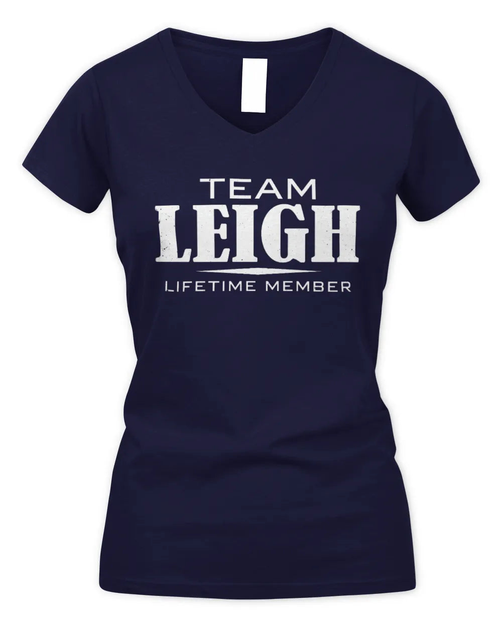 LEIGH BL62-K4-128 - Personalized “Team NAME Lifetime Member” - Women's V-Neck T-Shirt - Navy