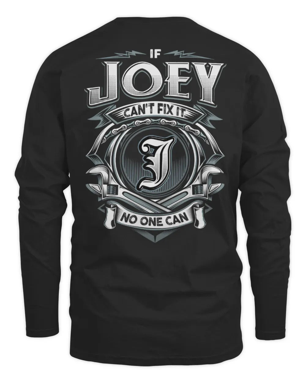 JOEY AP81-K4-626 - Personalized Ahmed Quote Apparel “If Ahmed Can't Fix It, No One Can” - Men's Long Sleeved T-Shirt - Black