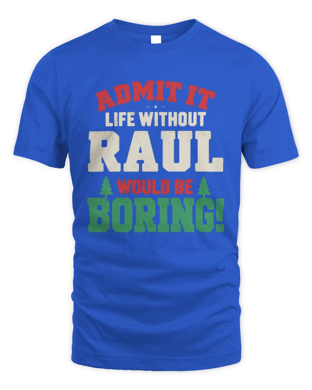 RAUL P5 TH08 Christmas T-Shirt – “Life Without NAME Would Be Boring” - Unisex Standard T-Shirt - Royal