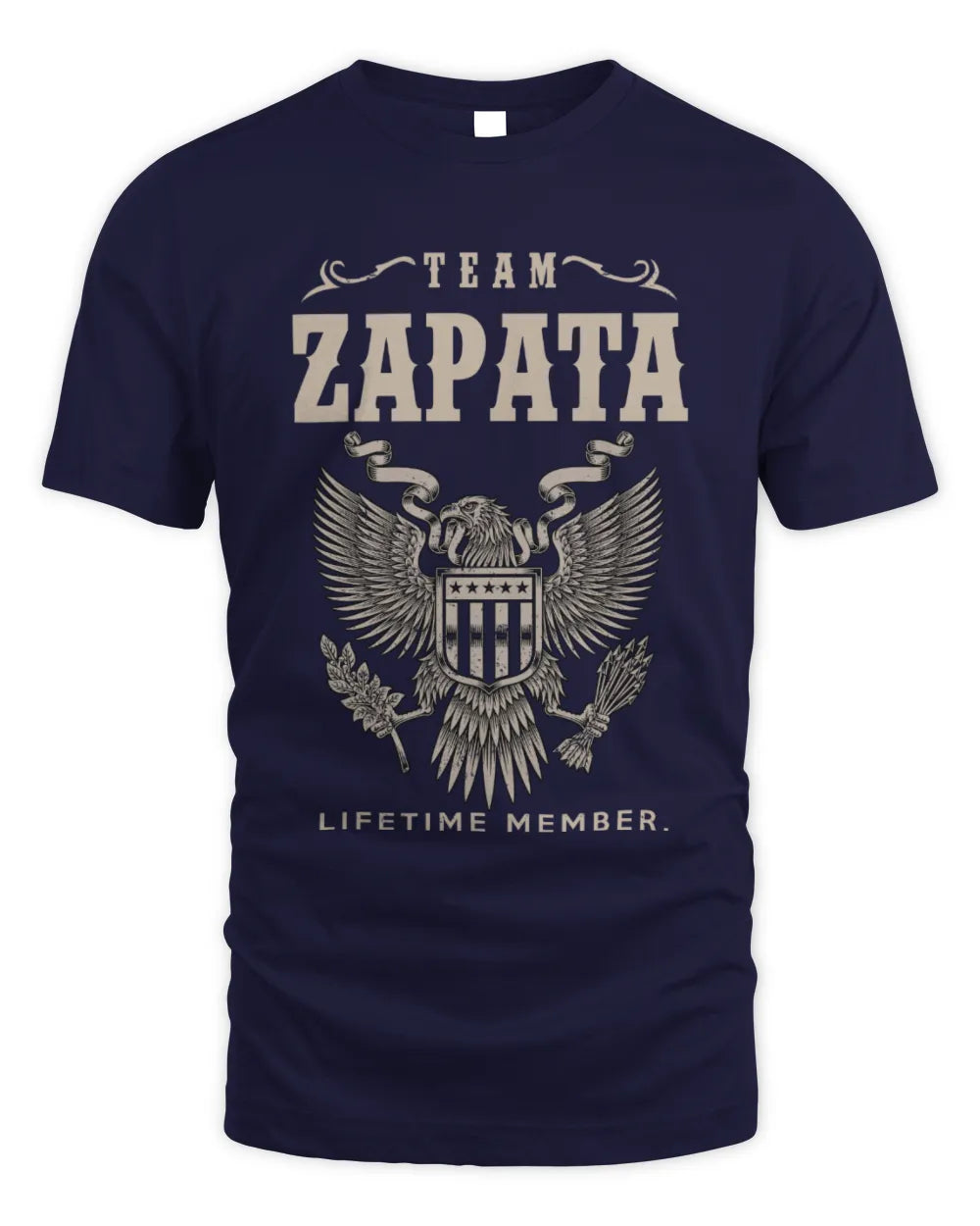 ZAPATA TP06-K82 – Personalized Classic Style Apparel “Team NAME Lifetime Member” - Unisex Standard T-Shirt - Navy