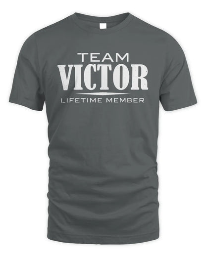 VICTOR BL62-K4-128 - Personalized “Team NAME Lifetime Member” - Unisex Standard T-Shirt - Charcoal