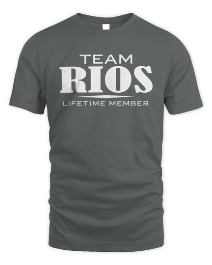 RIOS BL62-K4-128 - Personalized “Team NAME Lifetime Member” - Unisex Standard T-Shirt - Charcoal