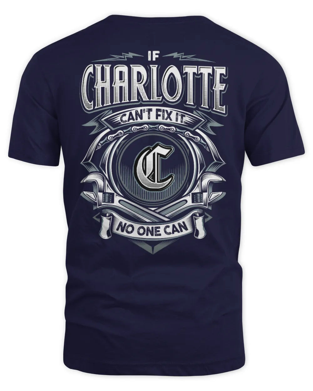 CHARLOTTE AP81-K4-626 - Personalized Ahmed Quote Apparel “If Ahmed Can't Fix It, No One Can” - Unisex Standard T-Shirt - Navy