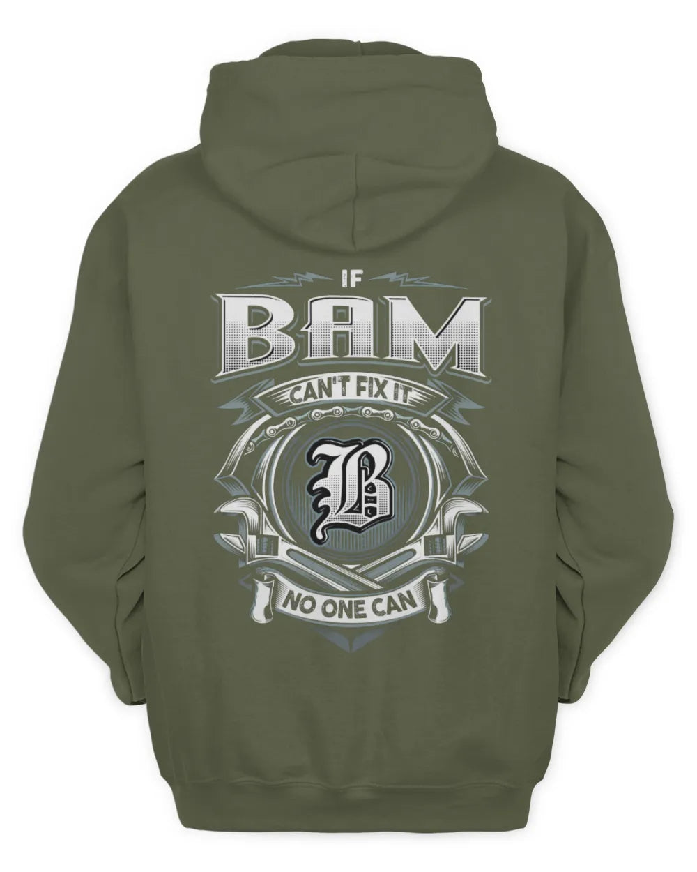 BAM AP81-K4-626 - Personalized Ahmed Quote Apparel “If Ahmed Can't Fix It, No One Can” - Unisex Hoodie - Military Green