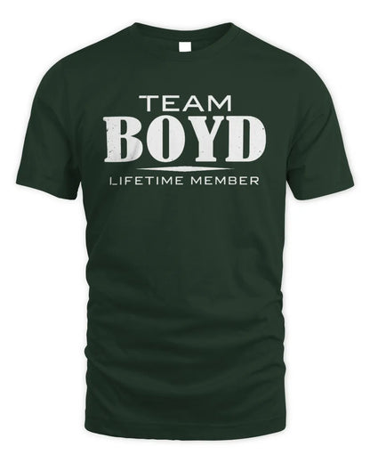 BOYD BL62-K4-128 - Personalized “Team NAME Lifetime Member” - Unisex Standard T-Shirt - Forest Green