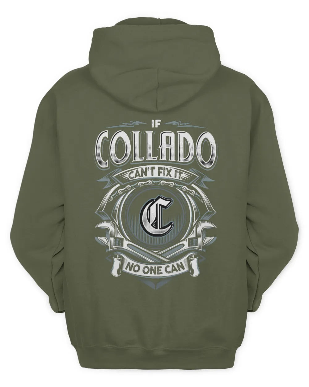 COLLADO AP81-K4-626 - Personalized Ahmed Quote Apparel “If Ahmed Can't Fix It, No One Can” - Unisex Hoodie - Military Green