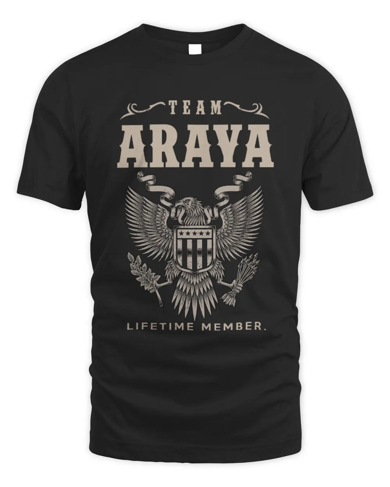 ARAYA TP06-K82 – Personalized Classic Style Apparel “Team NAME Lifetime Member” - Unisex Standard T-Shirt - Black