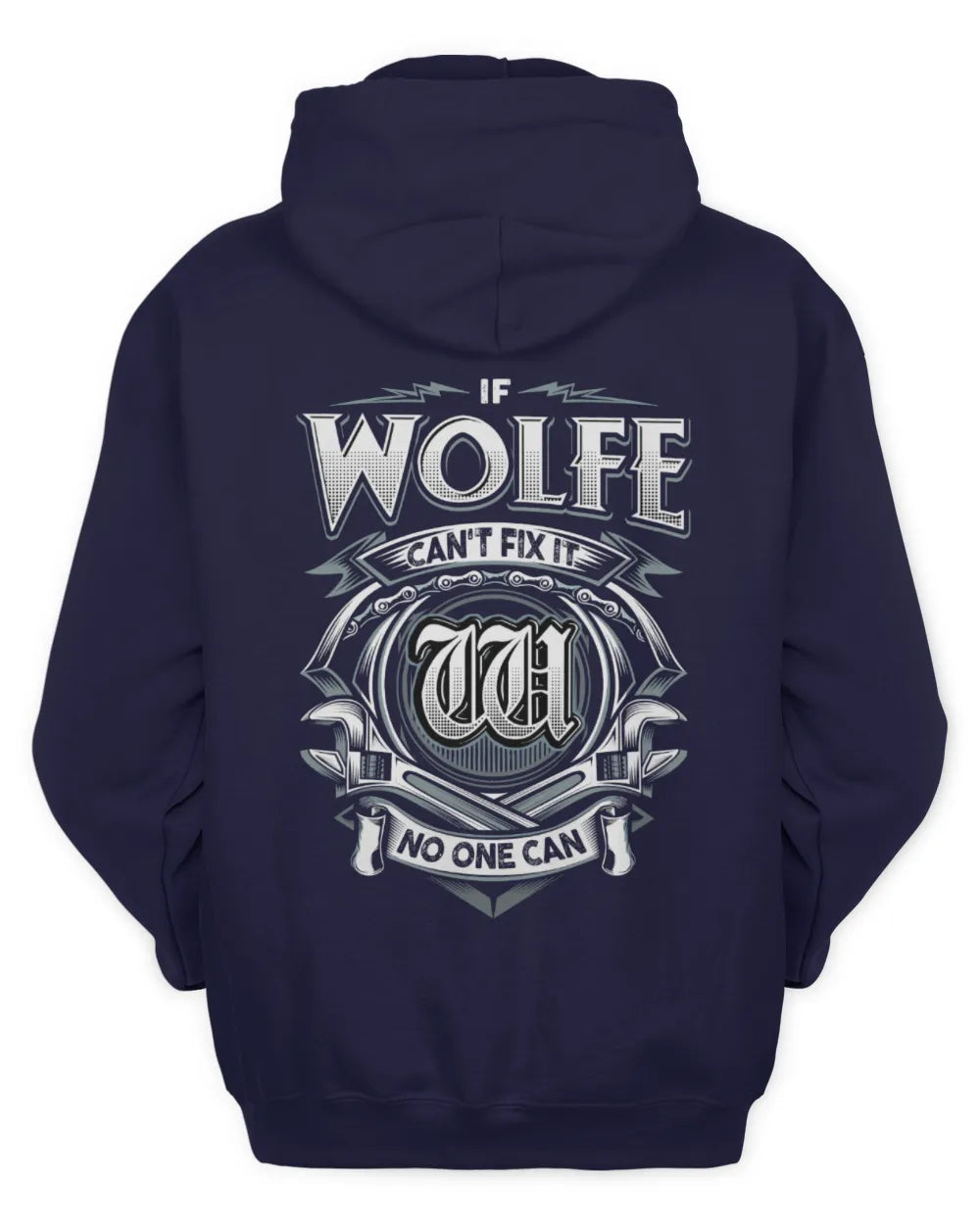 WOLFE AP81-K4-626 - Personalized Ahmed Quote Apparel “If Ahmed Can't Fix It, No One Can” - Unisex Hoodie - Navy