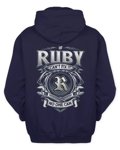 RUBY AP81-K4-626 - Personalized Ahmed Quote Apparel “If Ahmed Can't Fix It, No One Can” - Unisex Hoodie - Navy