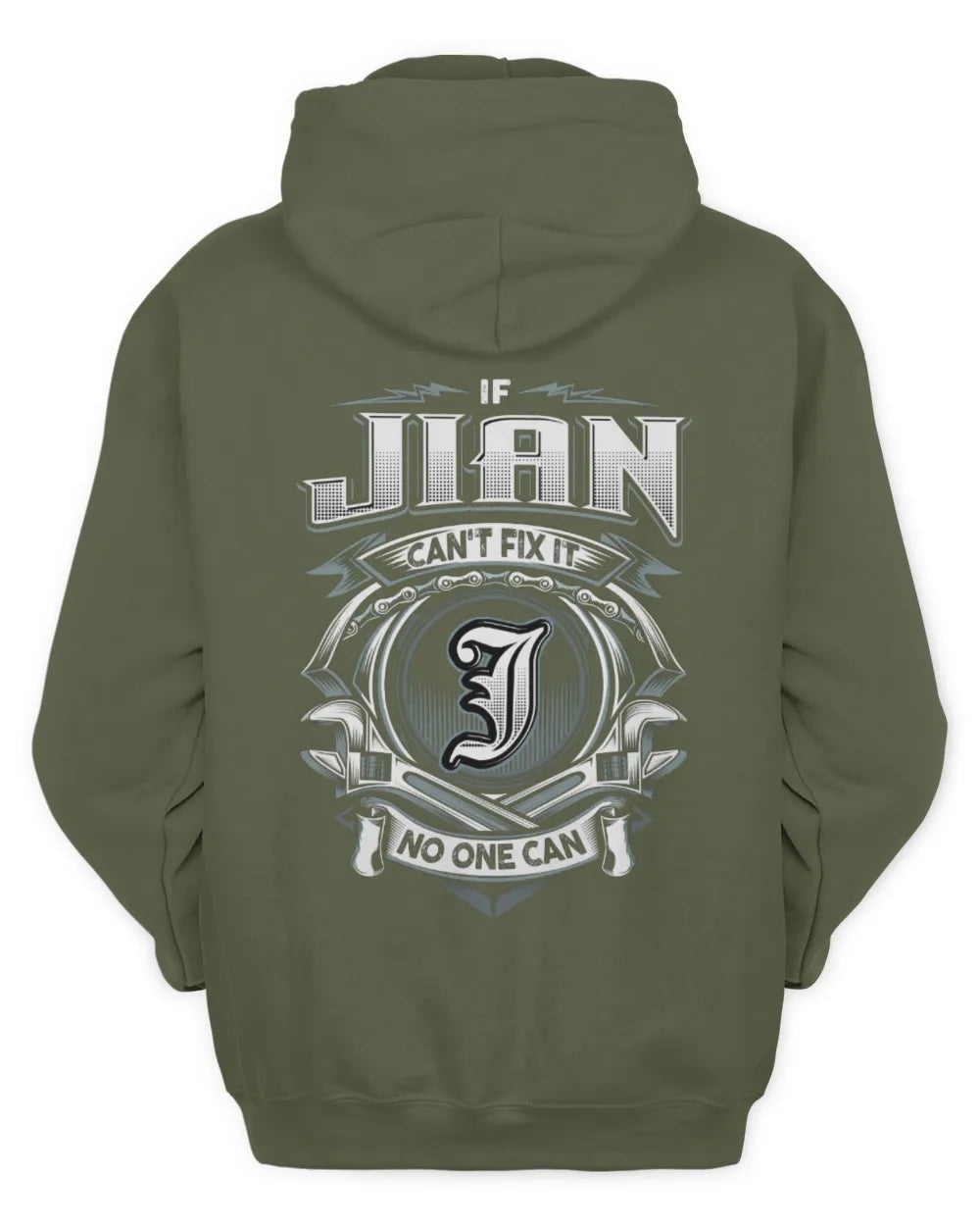 JIAN AP81-K4-626 - Personalized Ahmed Quote Apparel “If Ahmed Can't Fix It, No One Can” - Unisex Hoodie - Military Green