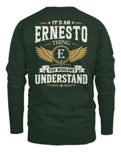 ERNESTO KT06-M008 It’s a [NAME] Thing – You Wouldn’t Understand | Personalized Vintage T-Shirt - Men's Long Sleeved T-Shirt - Forest Green