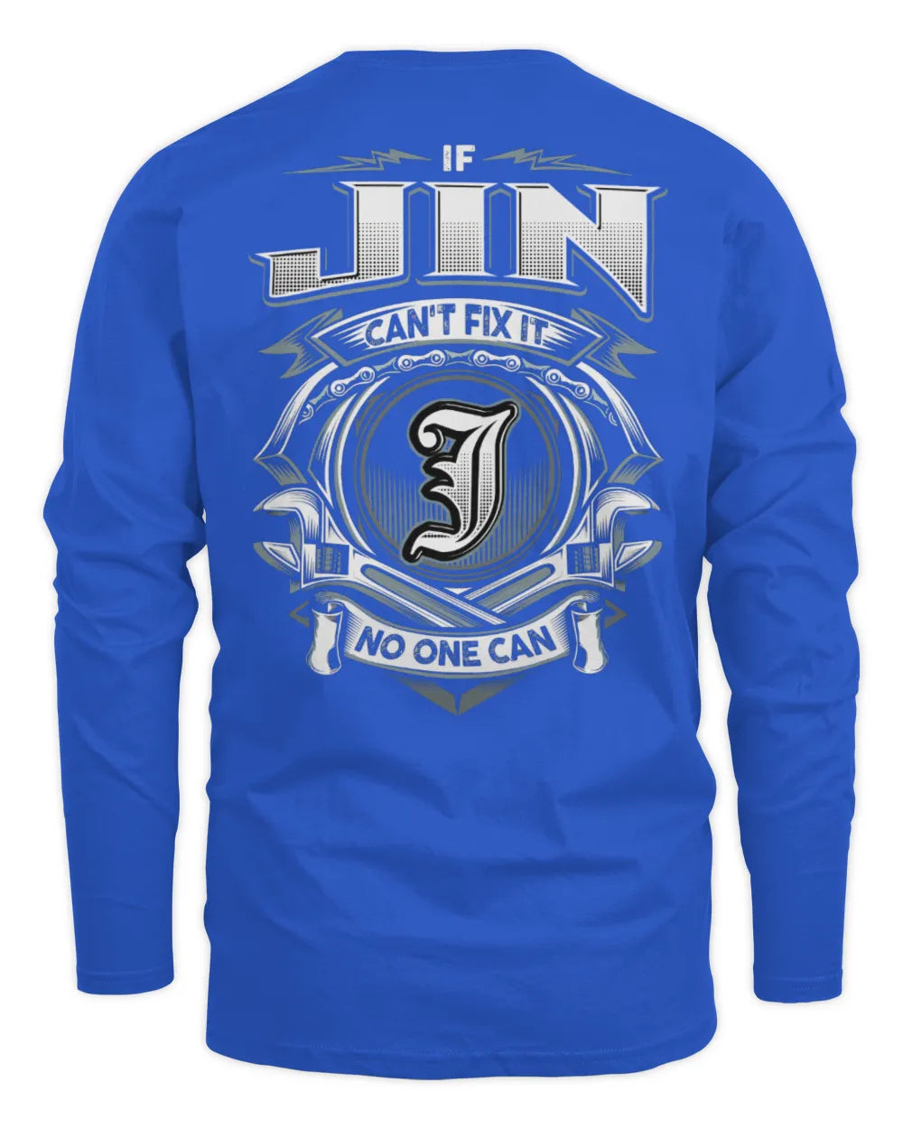 JIN AP81-K4-626 - Personalized Ahmed Quote Apparel “If Ahmed Can't Fix It, No One Can” - Men's Long Sleeved T-Shirt - Royal