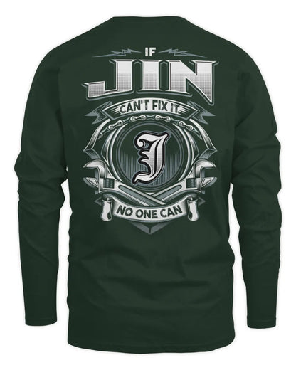 JIN AP81-K4-626 - Personalized Ahmed Quote Apparel “If Ahmed Can't Fix It, No One Can” - Men's Long Sleeved T-Shirt - Forest Green