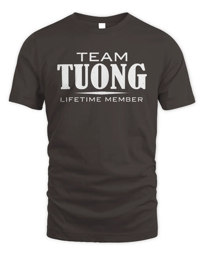 TUONG BL62-K4-128 - Personalized “Team NAME Lifetime Member” - Unisex Standard T-Shirt - Dark Chocolate