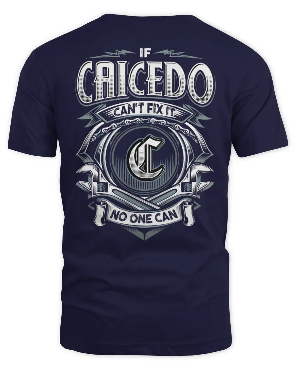 CAICEDO AP81-K4-626 - Personalized Ahmed Quote Apparel “If Ahmed Can't Fix It, No One Can” - Unisex Standard T-Shirt - Navy