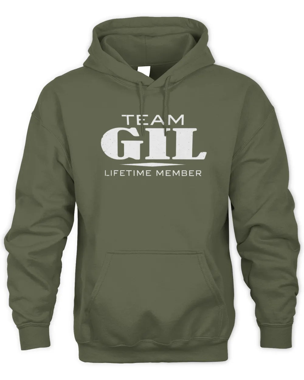 GIL BL62-K4-128 - Personalized “Team NAME Lifetime Member” - Unisex Hoodie - Military Green