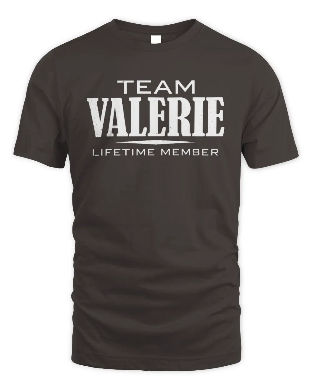 VALERIE BL62-K4-128 - Personalized “Team NAME Lifetime Member” - Unisex Standard T-Shirt - Dark Chocolate