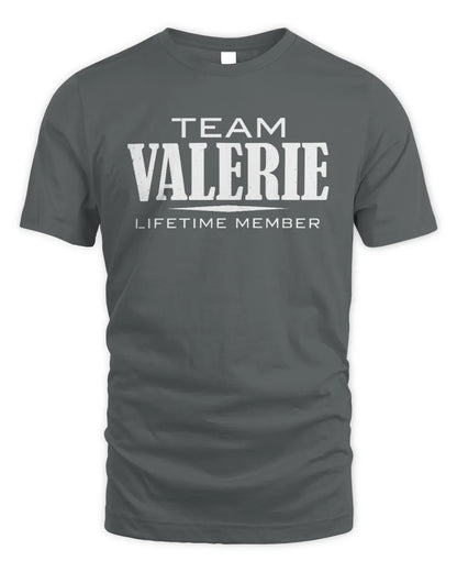 VALERIE BL62-K4-128 - Personalized “Team NAME Lifetime Member” - Unisex Standard T-Shirt - Charcoal
