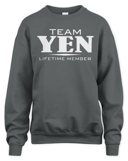 YEN BL62-K4-128 - Personalized “Team NAME Lifetime Member” - Unisex Sweatshirt - Charcoal