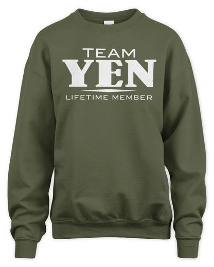 YEN BL62-K4-128 - Personalized “Team NAME Lifetime Member” - Unisex Sweatshirt - Military Green