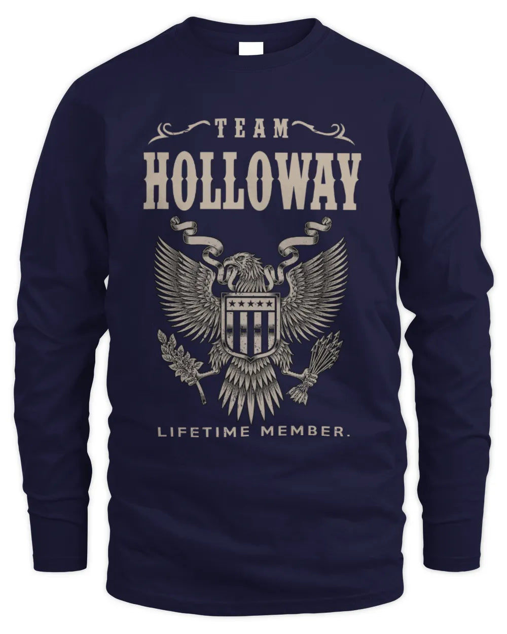 HOLLOWAY TP06-K82 – Personalized Classic Style Apparel “Team NAME Lifetime Member” - Men's Long Sleeved T-Shirt - Navy
