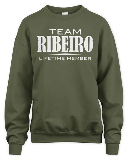 RIBEIRO BL62-K4-128 - Personalized “Team NAME Lifetime Member” - Unisex Sweatshirt - Military Green