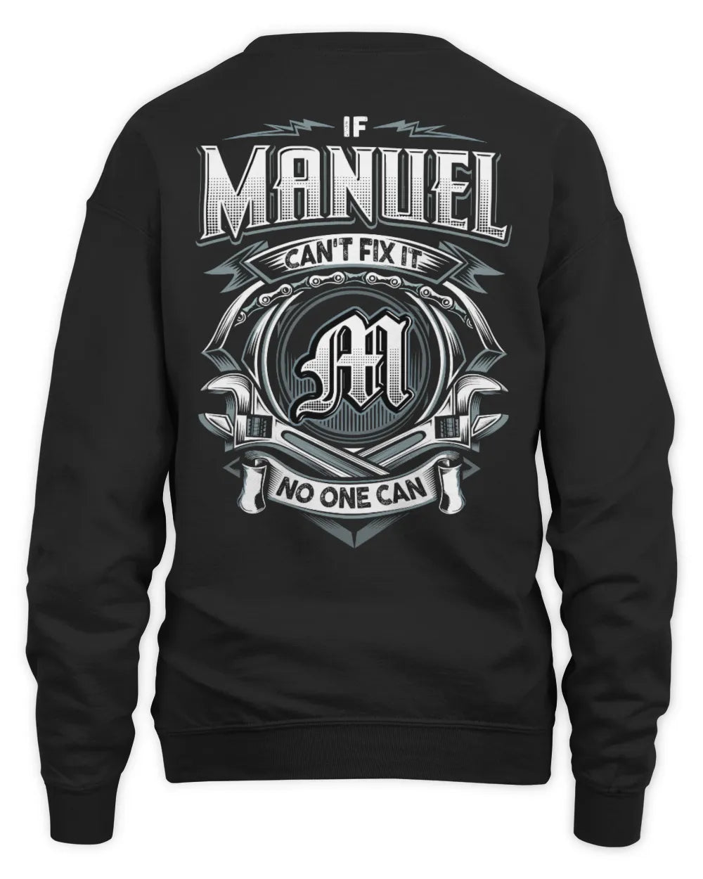 MANUEL AP81-K4-626 - Personalized Ahmed Quote Apparel “If Ahmed Can't Fix It, No One Can” - Unisex Sweatshirt - Black