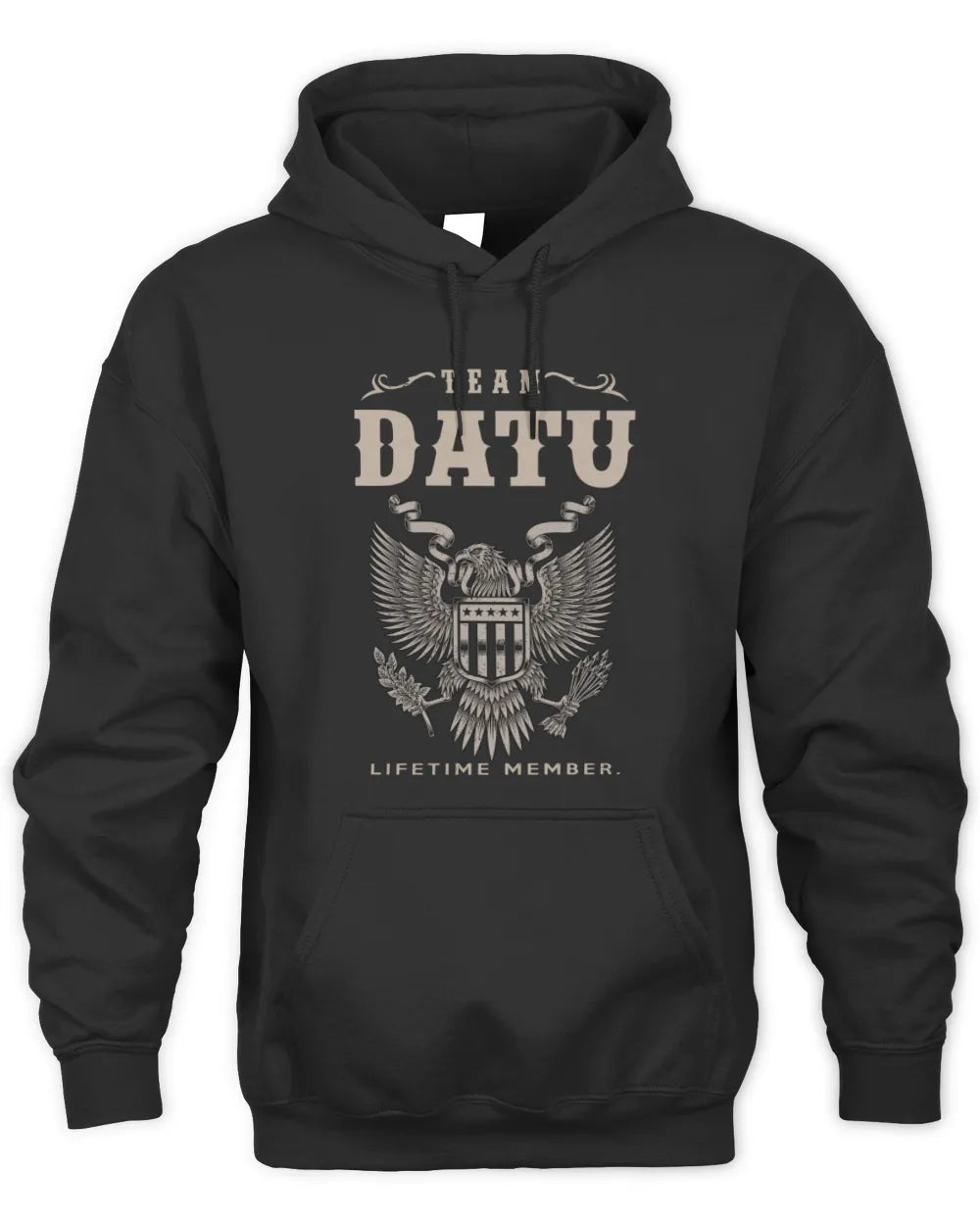 DATU TP06-K82 – Personalized Classic Style Apparel “Team NAME Lifetime Member” - Unisex Hoodie - Black