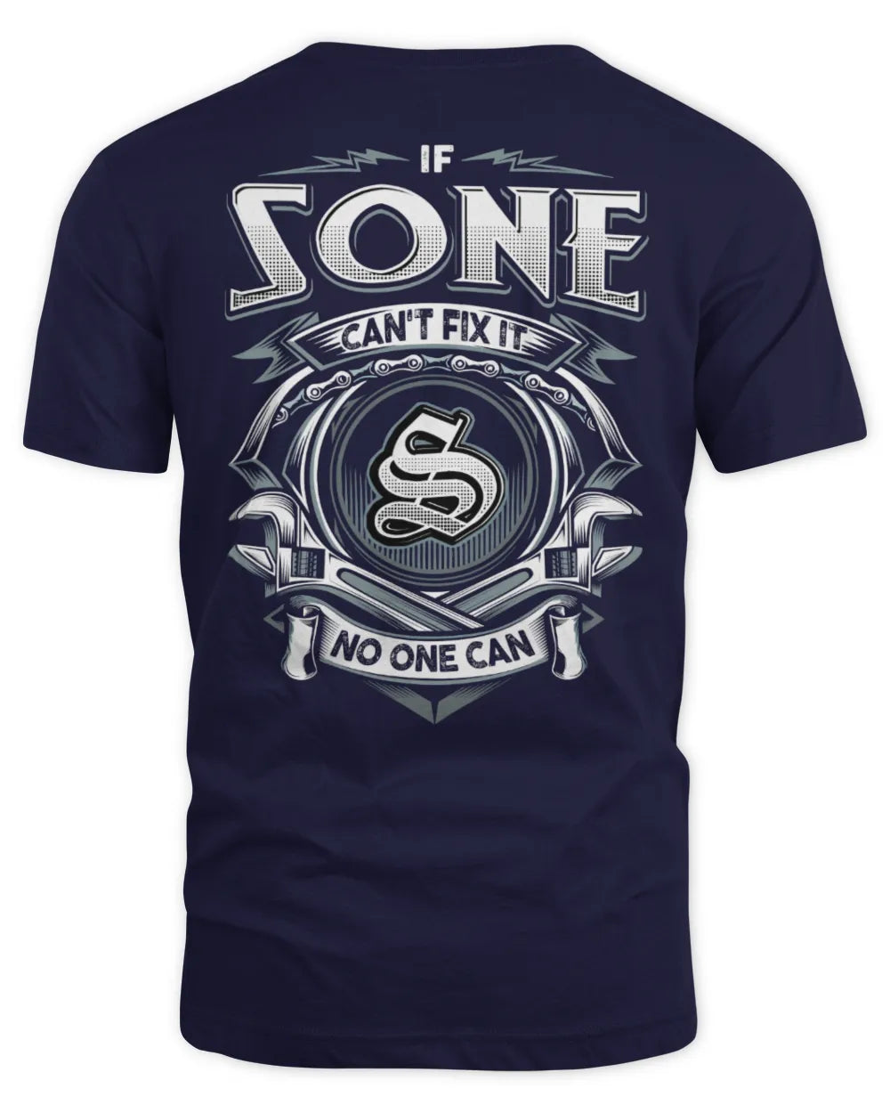 SONE AP81-K4-626 - Personalized Ahmed Quote Apparel “If Ahmed Can't Fix It, No One Can” - Unisex Standard T-Shirt - Navy