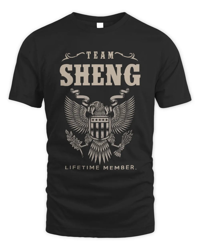SHENG TP06-K82 – Personalized Classic Style Apparel “Team NAME Lifetime Member” - Unisex Standard T-Shirt - Black