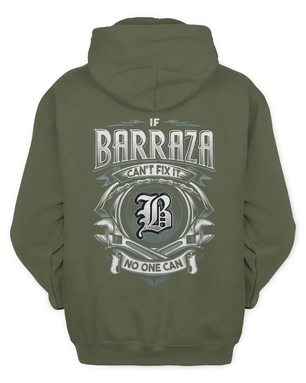 BARRAZA AP81-K4-626 - Personalized Ahmed Quote Apparel “If Ahmed Can't Fix It, No One Can” - Unisex Hoodie - Military Green