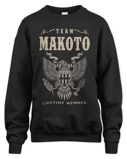MAKOTO TP06-K82 – Personalized Classic Style Apparel “Team NAME Lifetime Member” - Unisex Sweatshirt - Black