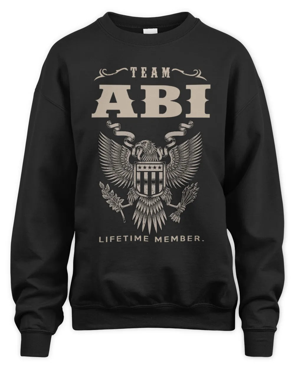 ABI TP06-K82 – Personalized Classic Style Apparel “Team NAME Lifetime Member” - Unisex Sweatshirt - Black