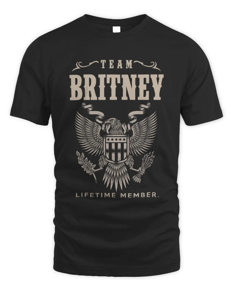 BRITNEY TP06-K82 – Personalized Classic Style Apparel “Team NAME Lifetime Member” - Unisex Standard T-Shirt - Black