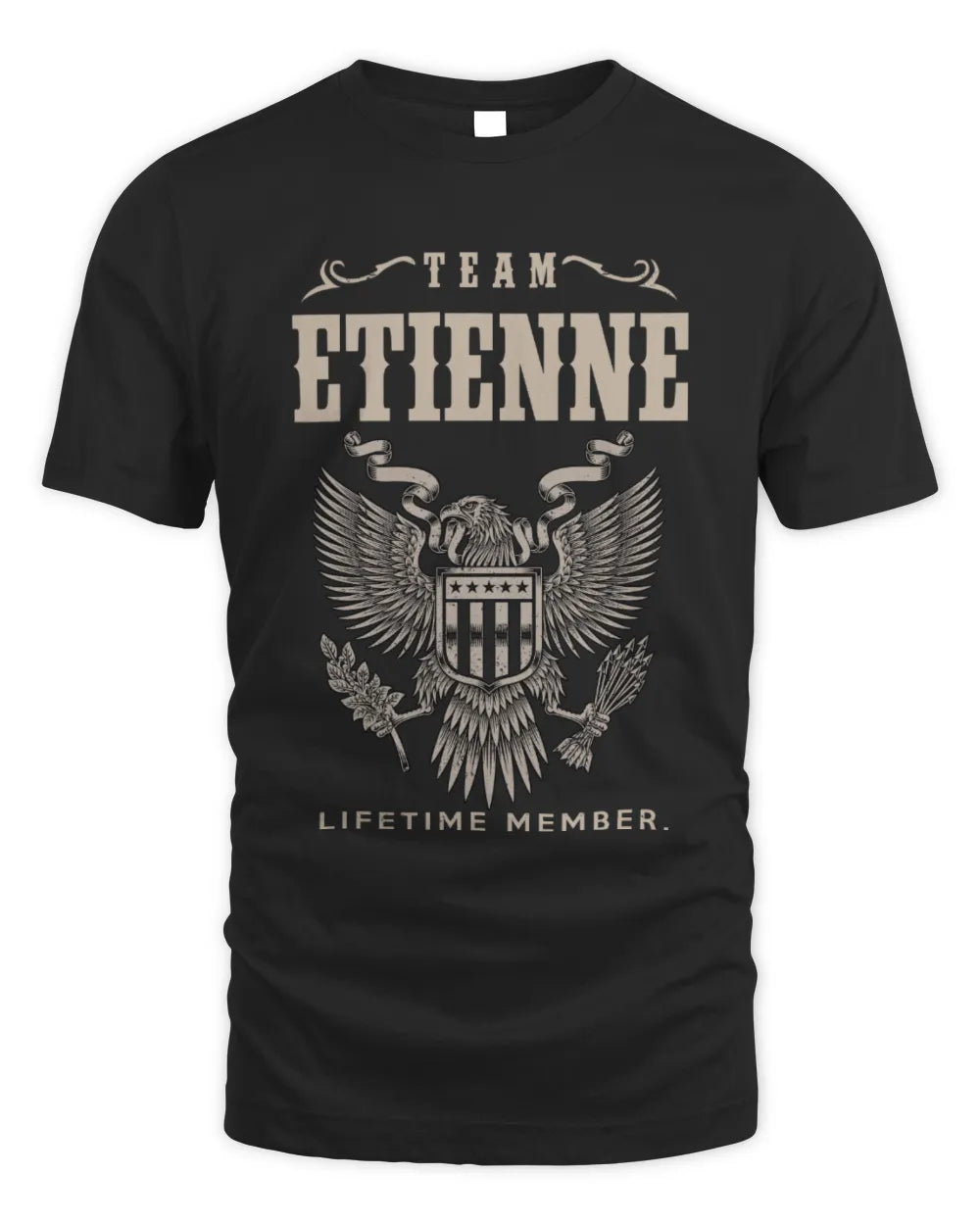 ETIENNE TP06-K82 – Personalized Classic Style Apparel “Team NAME Lifetime Member” - Unisex Standard T-Shirt - Black