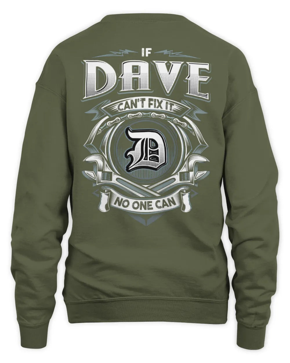 DAVE AP81-K4-626 - Personalized Ahmed Quote Apparel “If Ahmed Can't Fix It, No One Can” - Unisex Sweatshirt - Military Green